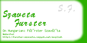 szaveta furster business card
